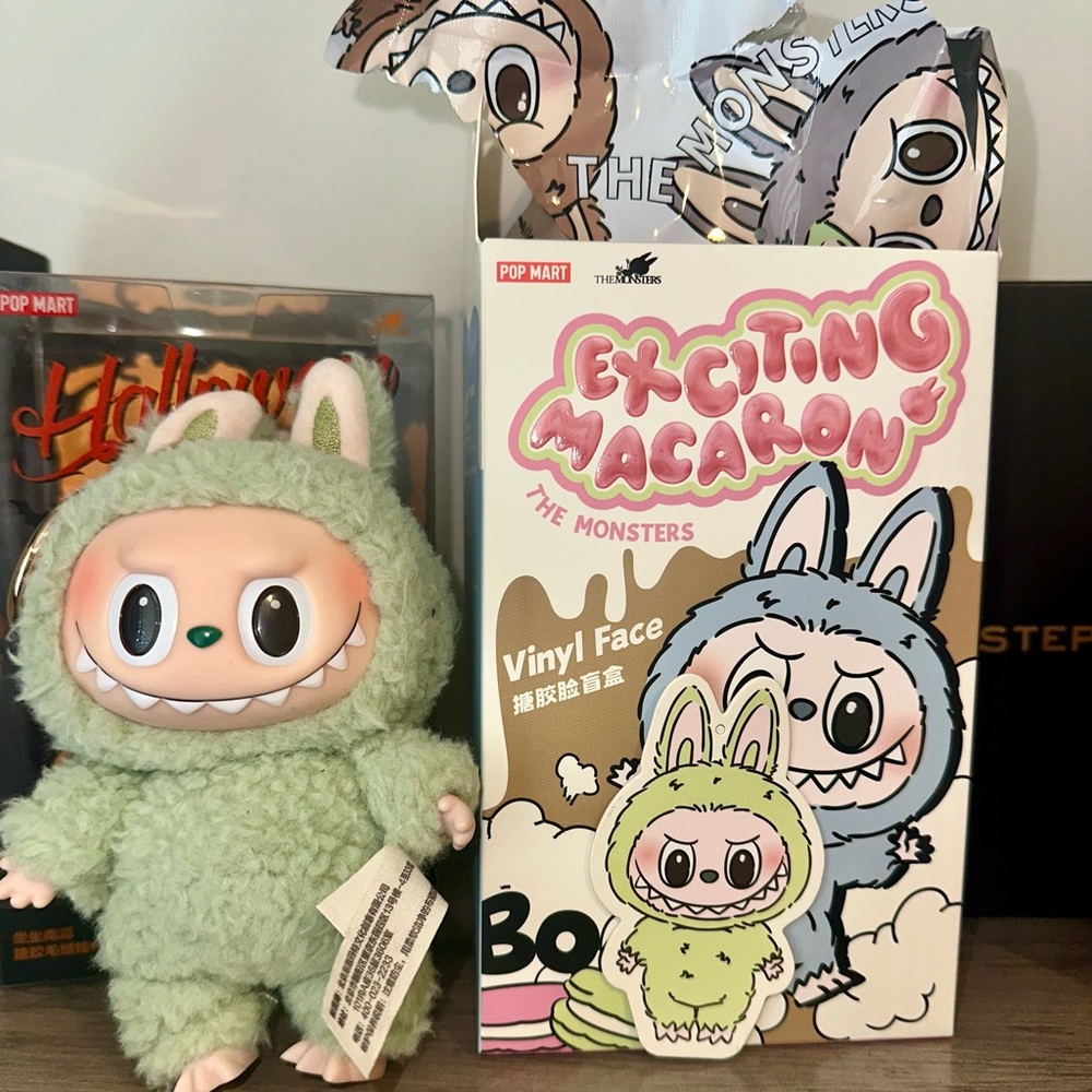 POP MART Labubu “The Monsters: Exciting Macaron” Vinyl Face” - Green Grape